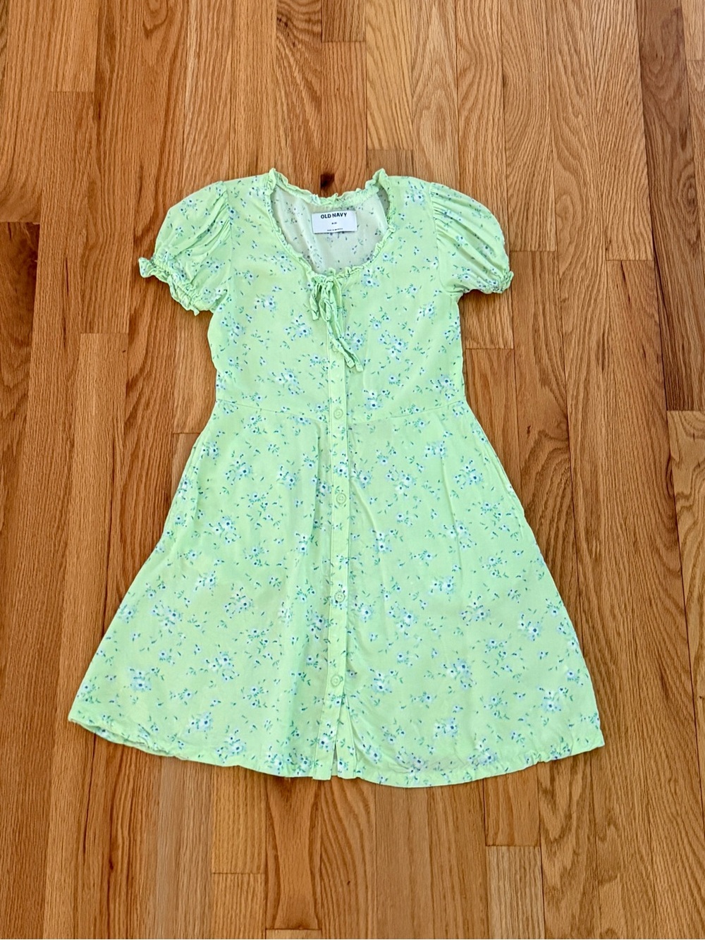 Old Navy Girls Printed Short-Sleeve Button-Front Fit and Flare Dress, Size M (8)